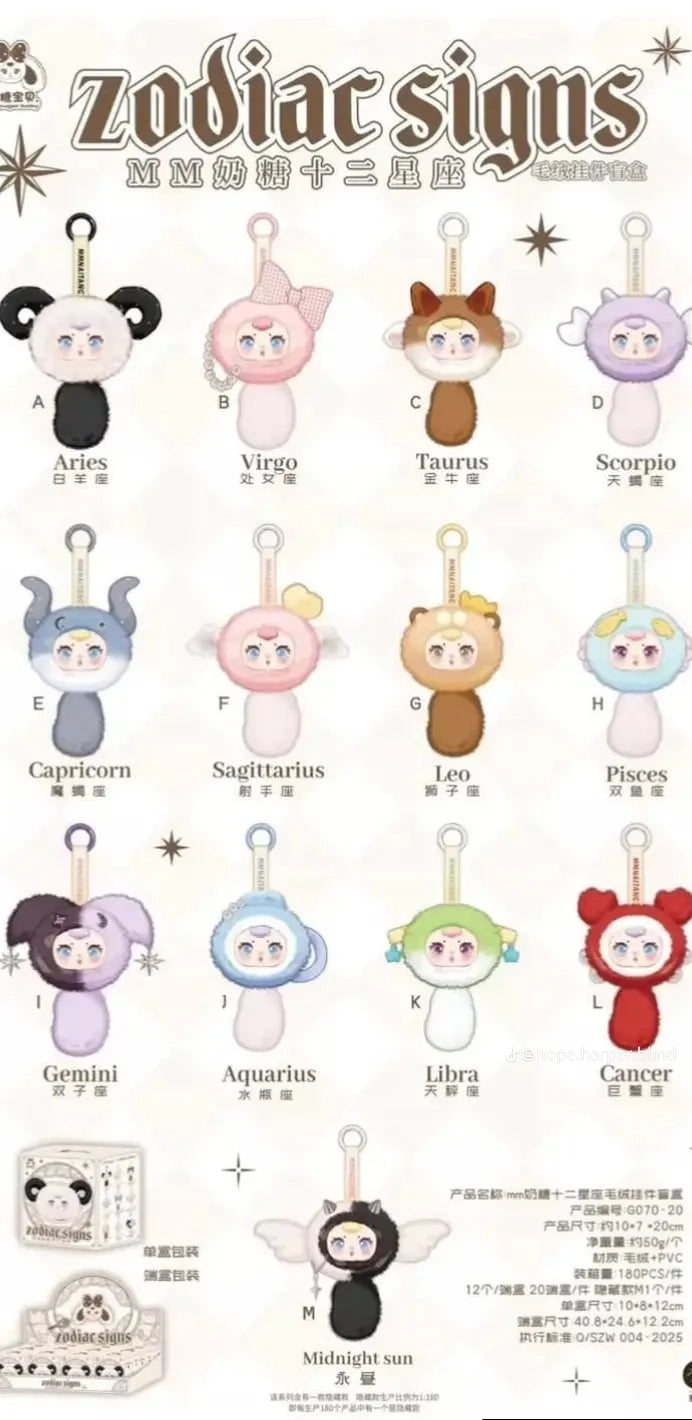 MM Milk Candy – blind box peluche 12 signes du zodiaque