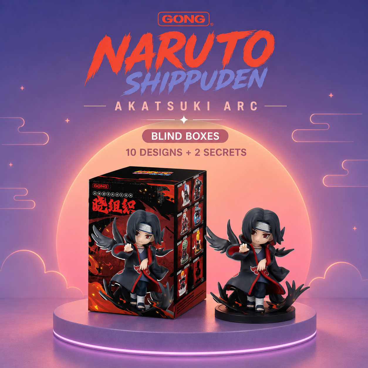 GONG – Naruto Shippuden vs Akatsuki blind box series (figurine chibi)