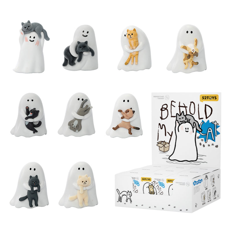 Blind box 52TOYS Little Ghost Ghody « Behold My Cat » – mini figurine phosphorescente