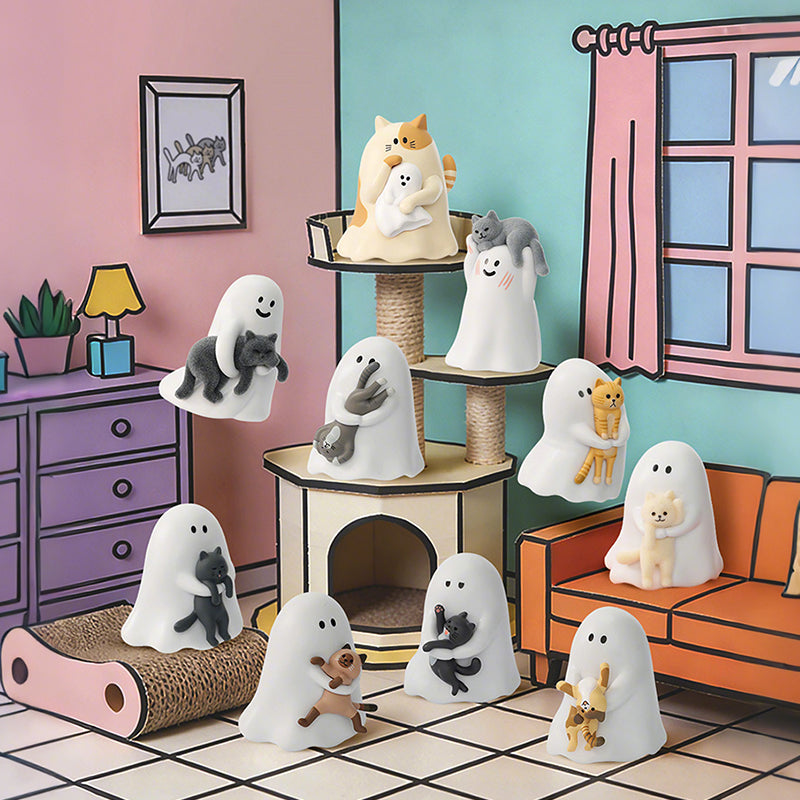 Blind box 52TOYS Little Ghost Ghody « Behold My Cat » – mini figurine phosphorescente