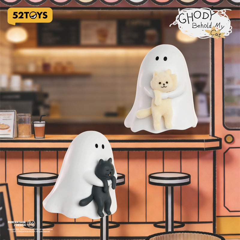Blind box 52TOYS Little Ghost Ghody « Behold My Cat » – mini figurine phosphorescente