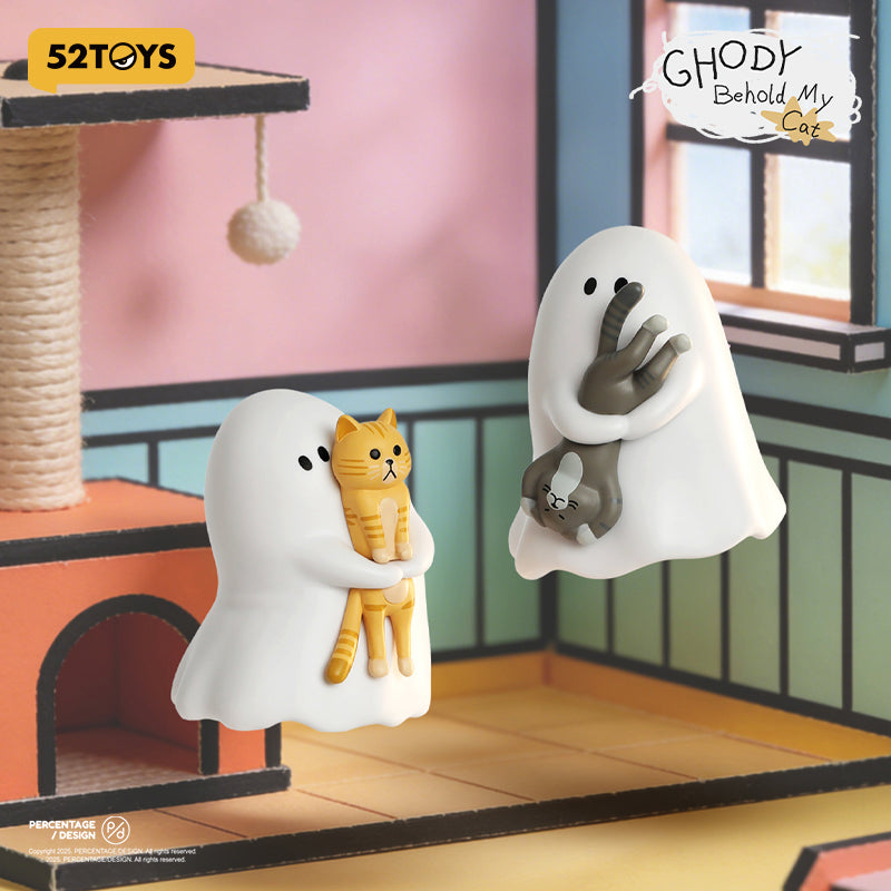 Blind box 52TOYS Little Ghost Ghody « Behold My Cat » – mini figurine phosphorescente