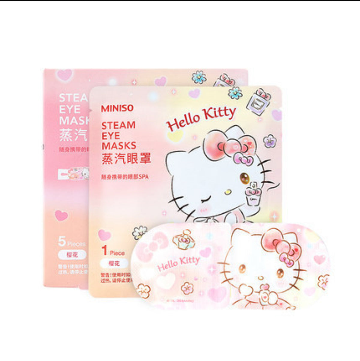 MINISO – Sanrio Hello Kitty masque vapeur yeux (5 pcs, sakura)