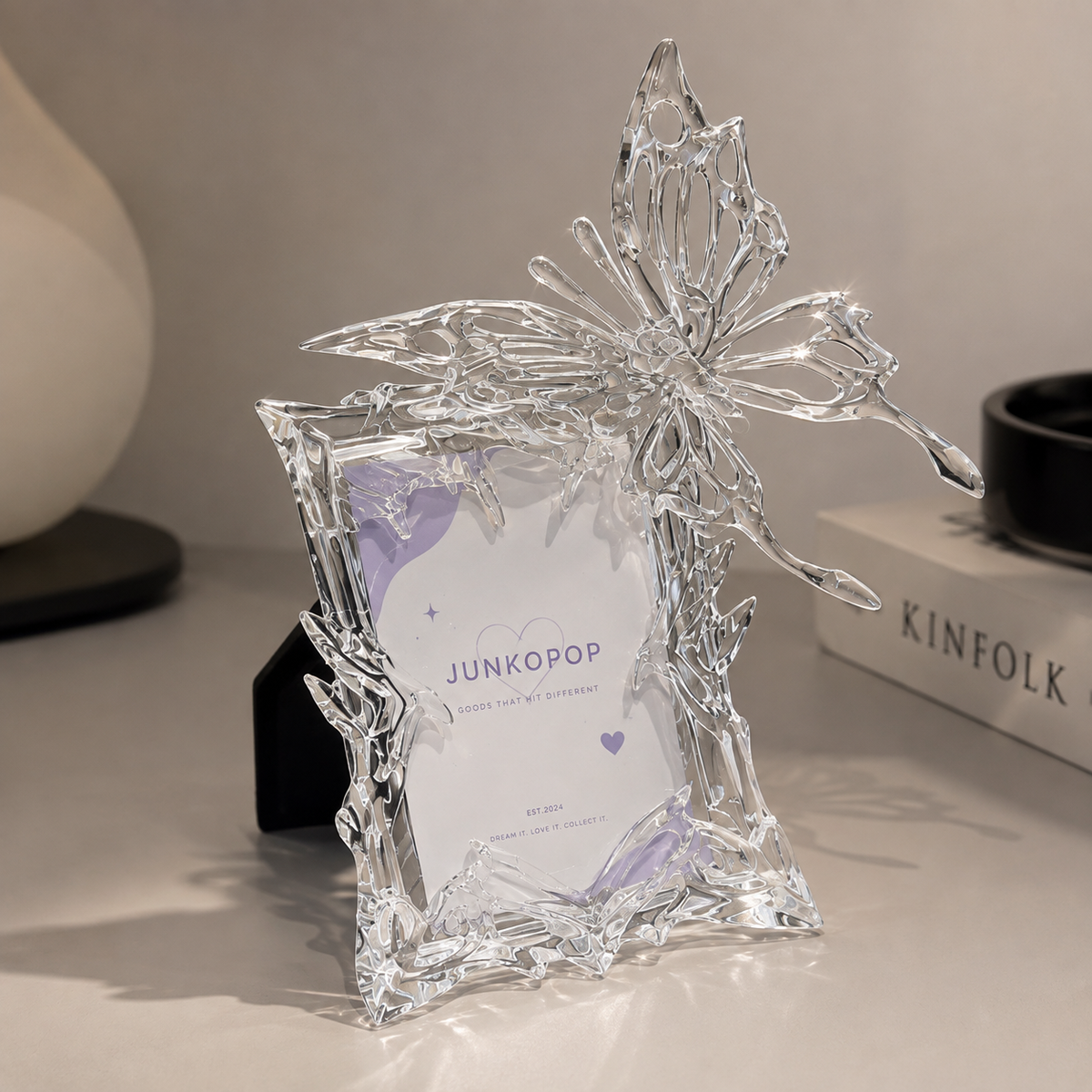 Étui photocard papillon transparent