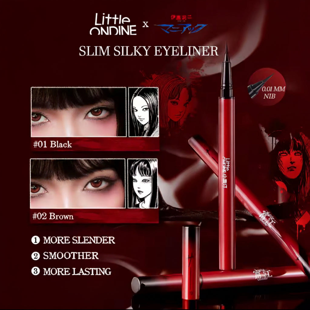 Little Ondine × Junji Ito Tomie – eyeliner fin 01 « Noir récif »