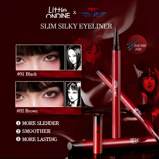 Little Ondine × Junji Ito Tomie – eyeliner fin 01 « Noir récif »
