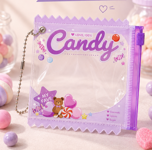 Pochette badges/goods « bonbon » (rangement ita-bag) – violet 9,5×8 cm